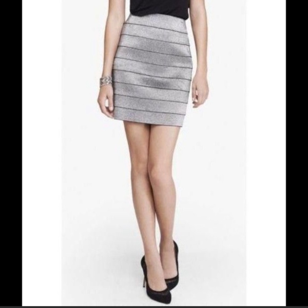 NWOT Express Elastic stripe bandage skirt